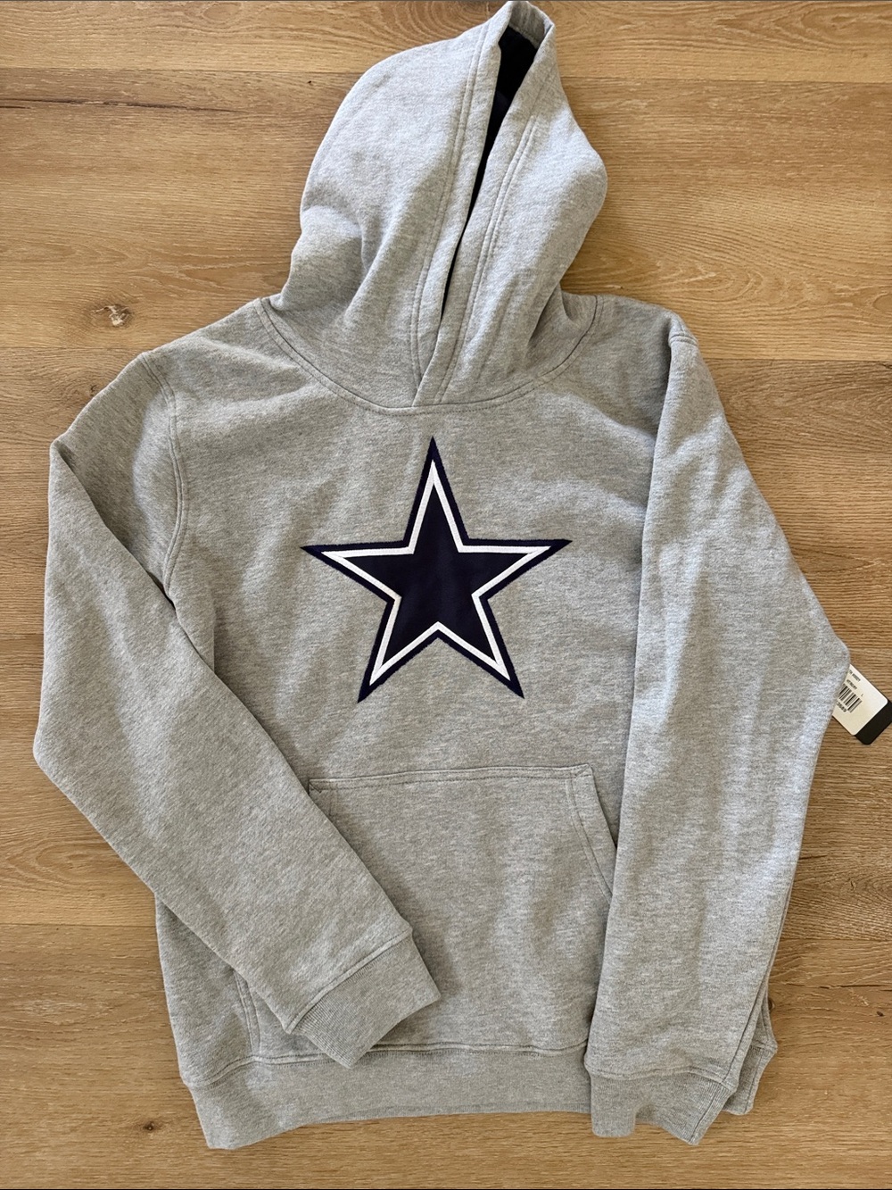Youth Gray Cowboys hooded sweatshirt